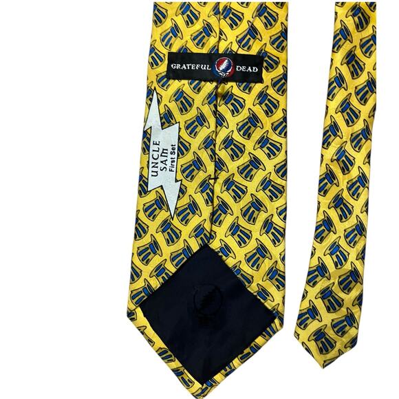 Grateful Dead Uncle Sam First Set Yellow Gold Blue Silk Tie RARE VINTAGE - Picture 7 of 8